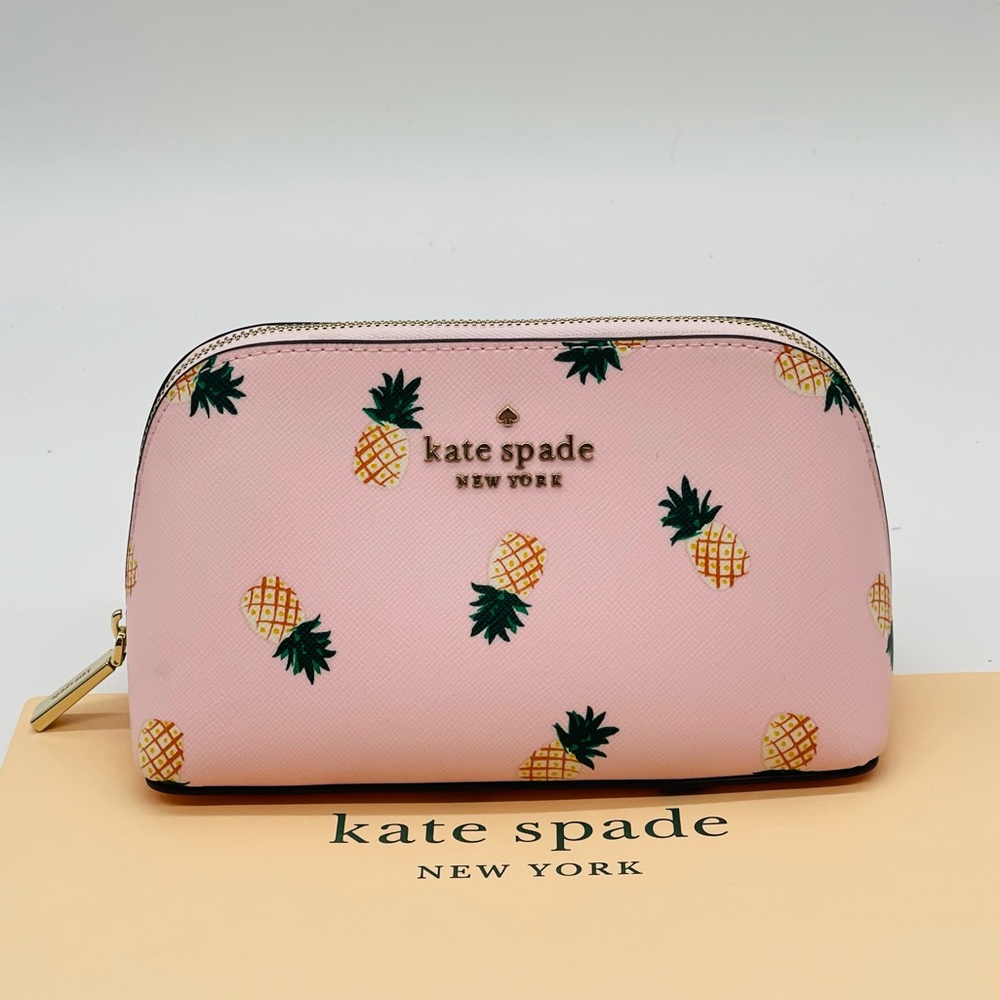 Kate Spade Staci Small Pineapples Printed Make up Bag - Picture 1 of 4